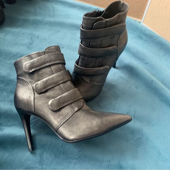 Made in Italy High End‎ High Heels Ankle  Leather Boots 8,5 - Picture 9 of 10